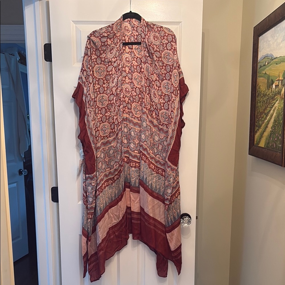 Lovestitch Merlot and Rose Kimono Wrap